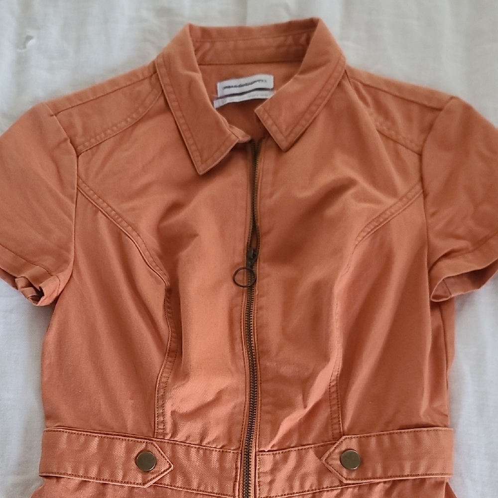Urban Outfitters Orange Denim Jumpsuit - Picture 2 of 3